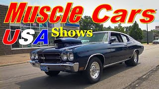 Muscle Cars USA car shows American Muscle Car Nirvana Americana classic car show v8 horsepower 4K [upl. by Adni489]