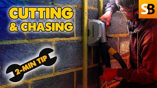 Dust Free Cutting amp Chasing Pipes amp Cables  2Minute Tip [upl. by Bandeen985]