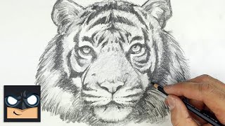 How To Draw Tiger  YouTube Studio Sketch Tutorial [upl. by Tterb]