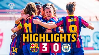 HIGHLIGHTS  Barça Women 3  0 Manchester City  Womens Champions League quarterfinals [upl. by Elletnohs]