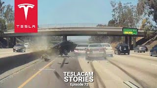 TESLA AUTOPILOT VS IDIOTS IN CARS  15 CRASHES FAILS amp SAVES  TESLACAM STORIES 72 [upl. by Yenhpad579]