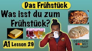 A1 German lesson 29  Essen und Trinken  das Frühstück  Breakfast  Vocabulary [upl. by Eelana]