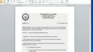 How To Write An Army Memo IAW AR 2550 [upl. by Eldred]