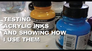 Testing Daler Rowney FW Acrylic Inks [upl. by Ora]