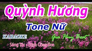 Quỳnh Hương  Karaoke  Tone Nữ  Nhạc Sống  gia huy beat [upl. by Tattan]