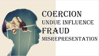 Coercion Undue Influence Fraud Misrepresentation  Indian Contract Act 1872  Law Guru [upl. by Gerfen944]