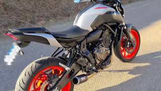 Yamaha MT07  SCProject CRT Carbon exhaust sound [upl. by Gnoy]