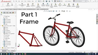 Solidworks Tutorial  How to Make a Bicycle Design Part 1  Frame [upl. by Atoiyanap663]