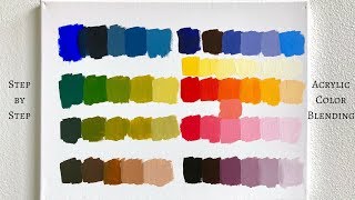 PRIMARY COLORS ONLY Acrylic Color Mixing Tutorial ColorByFeliks [upl. by Riggall]