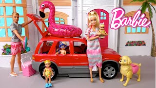 Barbie amp Ken Family Road Trip Adventure  Sisters Dream house Cleaning Routine [upl. by Aimej]