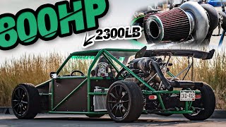 800HP StreetLegal Turbo GoKart 2300LB Weapon Hand Built From Scratch ROWDY Highway Pulls [upl. by Atilehs951]