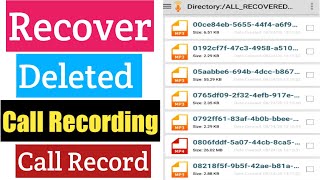 How To Recover Deleted Call Recording  Recover Call Record [upl. by Egag190]