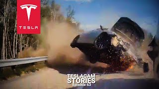 TESLA AUTOPILOT VS BAD DRIVERS  25 CRASHES FAILS amp SAVES  TESLACAM STORIES 63 [upl. by Sosanna]