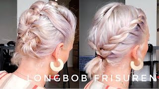 Longbob Frisuren Alltag und Arbeit  OlesjasWelt [upl. by Finegan]