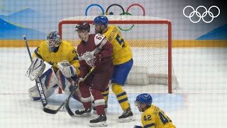 Mens Ice Hockey Beijing 2022  Sweden v Latvia highlights [upl. by Margetts]