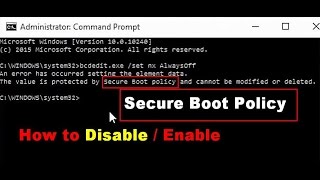 How to disable secure boot policy on windows 10 81 and 8 [upl. by Natalee347]