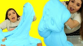 DIY MEGA FLUFFY SLIME Giant Slime Monster [upl. by Kironde]