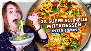 2 schnelle Nudelgerichte in unter 10 Minuten  Lecker amp vegan 🍝 [upl. by Christin]