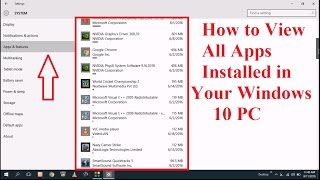 How to View All Apps Installed in Your Windows 10 PC [upl. by Hufnagel]