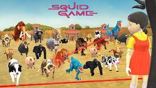 Animals Plays Squid Game Red Light Green Light Save Cow vs Gorilla vs Tiger vs Elephant vs Dinosaur [upl. by Auqinihs]