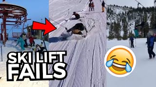 FUNNIEST Ski Lift Fails  Skiers amp Snowboarders Falling Off Ski Lifts 😂 [upl. by Jeanelle815]