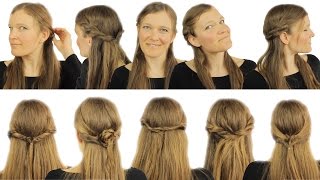 6 schnelle FRISUREN für halb offenes Haar ♡ easy DIY [upl. by Nandor622]