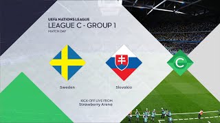 Sweden vs Slovakia  Strawberry Arena  202425 UEFA Nations League  PES 2021 [upl. by Nodnart]