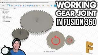 Creating a WORKING GEAR JOINT in Autodesk Fusion 360 [upl. by Arrahs87]