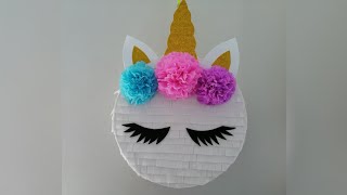 COMO HACER UNA PIÑATA DE UNICORNIO  UNICORN PINATA [upl. by Ahsirak]