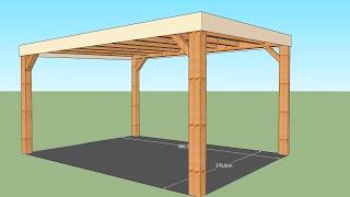 Progetto Pergola in legno 370 cm x 500 cm [upl. by Assadah]