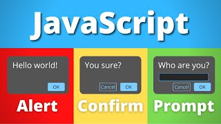 How to do JavaScript Popups alert confirm prompt examples [upl. by Ahsertal]