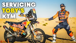 Dakar 2021 Motorcycle Service Refreshing Toby Prices KTM 450 Rally [upl. by Linnette305]