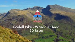 Scafell Pike from Wasdale Head  3D Route [upl. by Terrell]