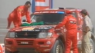 Paris Dakar 2002 Gianni Lora Lamia MMC Mitsubishi RALLIART Giletti yarns [upl. by Remus]