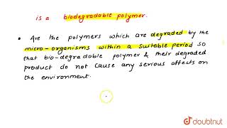 What is the biodegradable polymerGive an example of a biodegradable aliphatic polyester [upl. by Atiuqes]