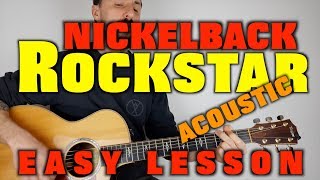 How to play Rockstar by Nickelback Easy Acoustic Lesson [upl. by Genny]