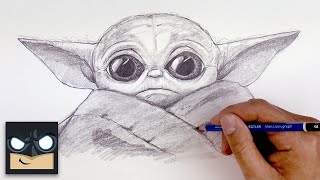 How To Draw Baby Yoda  The Mandalorian [upl. by Anwaf72]