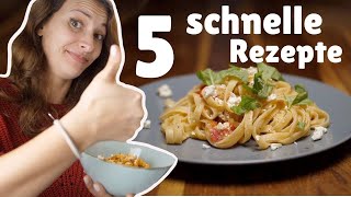 5 schnelle Rezepte in unter 10 Minuten  vegetarisch und abwechslungsreich [upl. by Lorsung387]