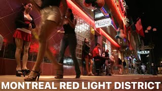 DOWNTOWN MONTREAL RED LIGHT DISTRICT NIGHTLIFE [upl. by Sylera]