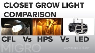 Closet grow light comparison CFL vs HPS vs LED [upl. by Hsu459]