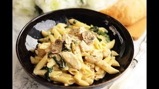 Penne kip met champignonroomsaus [upl. by Hatty]