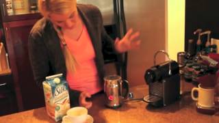 Nespresso Aeroccino Plus Frother Review Frothing Almond Milk [upl. by Ecidnak]