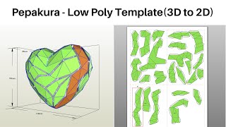 PEPAKURA Step by Step Tutorial  How to make LOWPOLY Template of 3D Models  Paper Craft Tutorial [upl. by Kori]