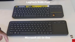 Microsoft All in One Media Keyboard vs Logitech K400 Touch Plus Keyboard  Differences amp Unboxing [upl. by Aixela]